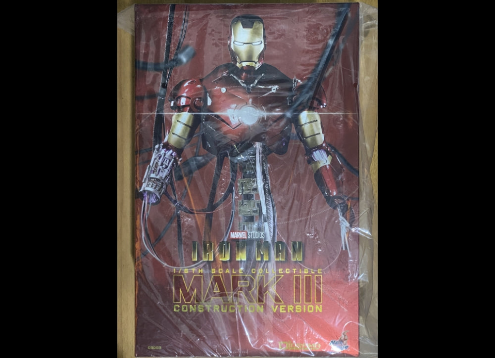 Ready! Hot Toys DS003 Iron Man 1/6 Mark III Construction Version (Re-Issue)