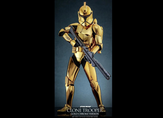 Ready! Hot Toys MMS735 STAR WARS 1/6 Clone Trooper Gold Chrome Version