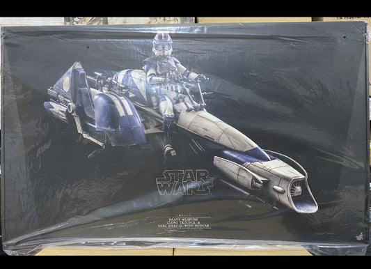 Ready! Hot Toys TMS077 STAR WARS 1/6 HEAVY WEAPONS CLONE TROOPER & BARC SPEEDER
