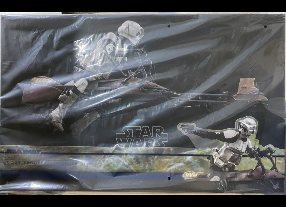Ready Hot Toys MMS612 STAR WARS RETURN OF THE JEDI 1/6 SCOUT TROOPER AND SPEEDER