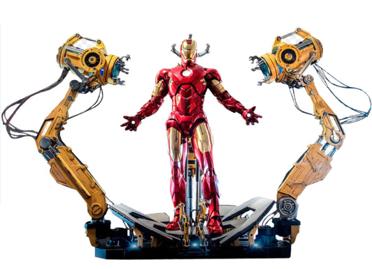 Ready! Hot Toys QS021 IRON MAN 2 1/4 IRON MAN MARK IV WITH SUIT-UP GANTRY