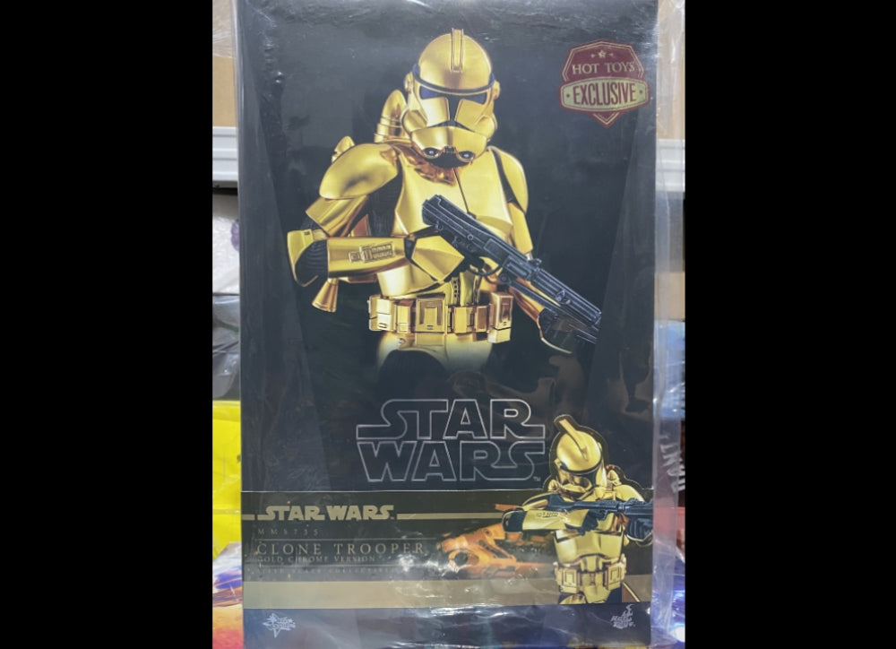 Ready! Hot Toys MMS735 STAR WARS 1/6 Clone Trooper Gold Chrome Version