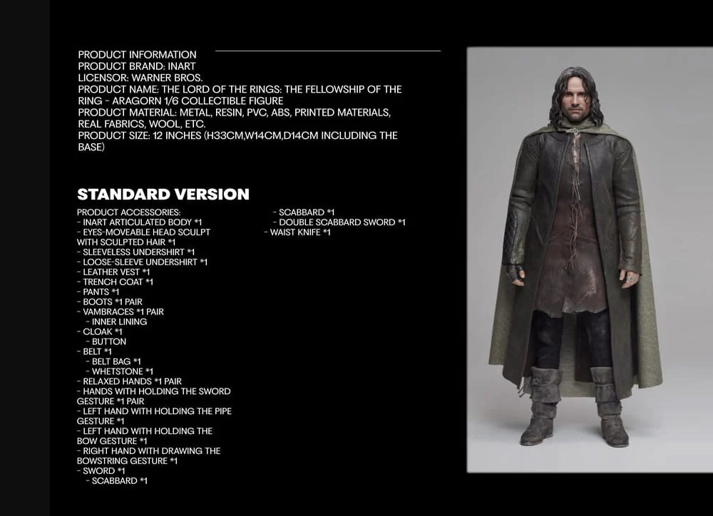 Ready! InArt A005S1  Aragorn 1/6 Figure Standard Version