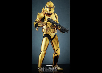 Ready! Hot Toys MMS735 STAR WARS 1/6 Clone Trooper Gold Chrome Version