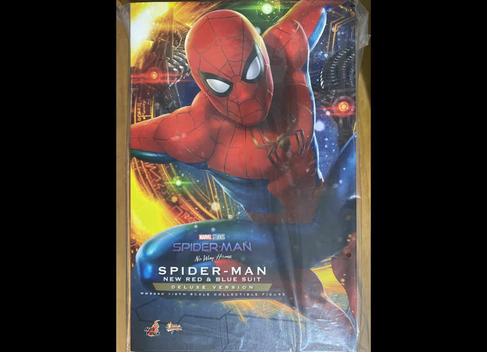 Ready! Hot Toys MMS680 NO WAY HOME 1/6 SPIDER-MAN (NEW RED AND BLUE SUIT) DELUXE