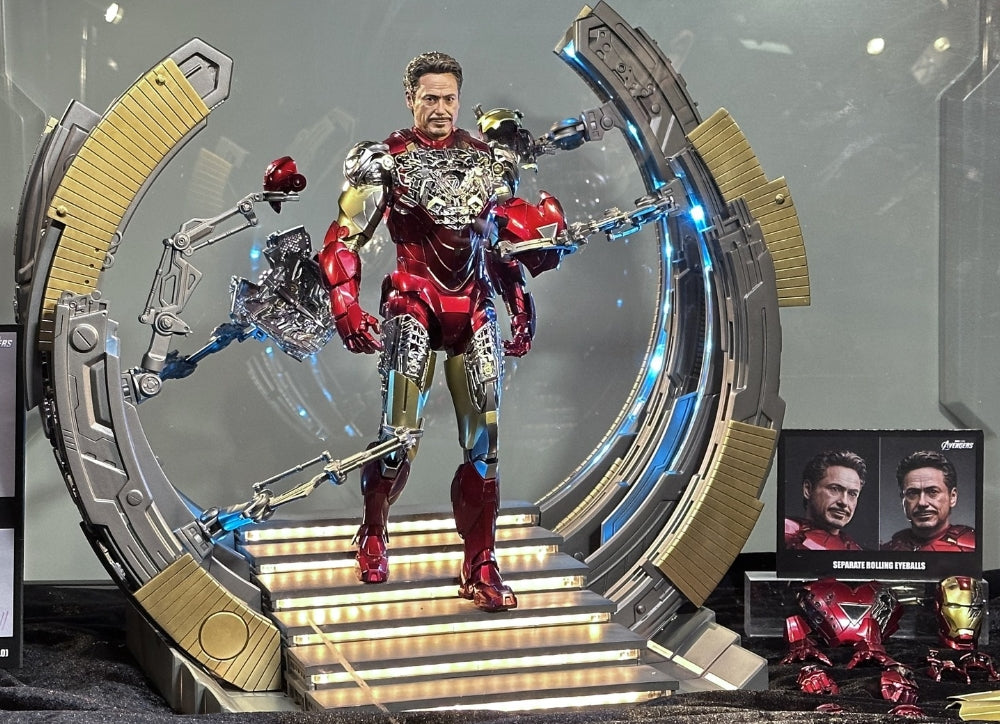 Ready Hot Toys MMS688D53 THE AVENGERS 1/6 IRON MAN MARK VI 2.0 SUIT-UP Gantry
